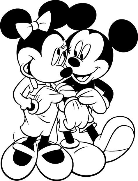 Valentines Of Mickey Mouse And Minnie Mouse Coloring Pages - Valentines cartoon coloring pages ...