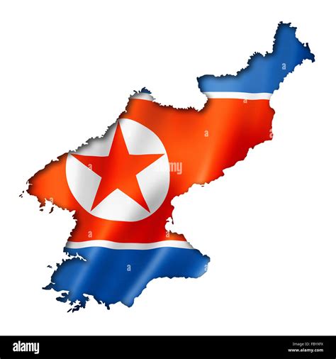 North Korean flag map Stock Photo - Alamy