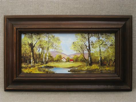 Vintage Landscape Painting, Framed Original Fine Art, Summer, Four ...