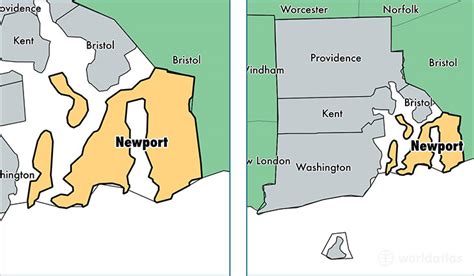 Newport County, Rhode Island / Map of Newport County, RI / Where is ...