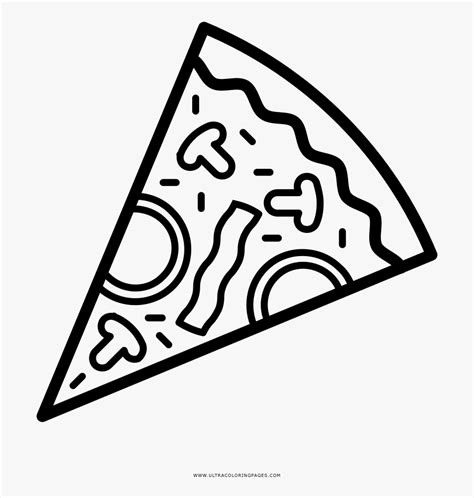 Pizza Coloring Page - Outline Pizza Clip Art Black And White , Free Transparent Clipart - ClipartKey