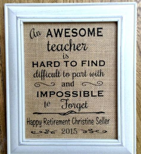 Teacher retirement gift, burlap print, custom print, gift for retirement, personalized ...