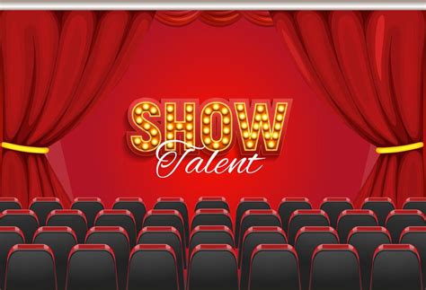 Premium Vector | Theater scene with a theater curtain and a theater ...