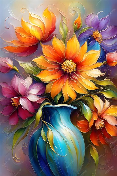 Premium AI Image | Beautiful flower impressionist style paintings