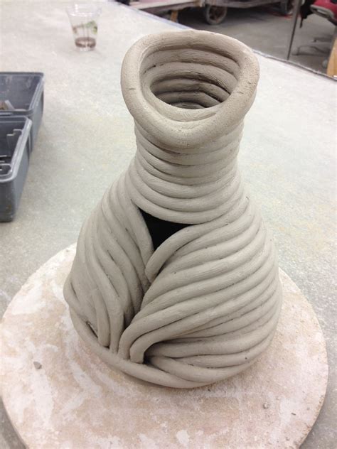 An odd coil pot I just finished. #ceramics #art | Coil pottery, Coil pots, Pottery sculpture