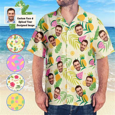 Custom Face Hawaiian Shirts Upload Your Own Designed Image Aloha Beach