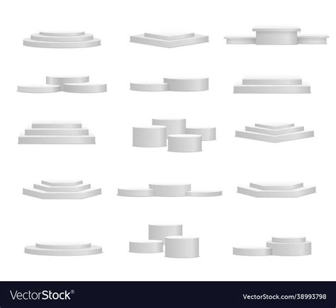 White podium or platform for award ceremony Vector Image