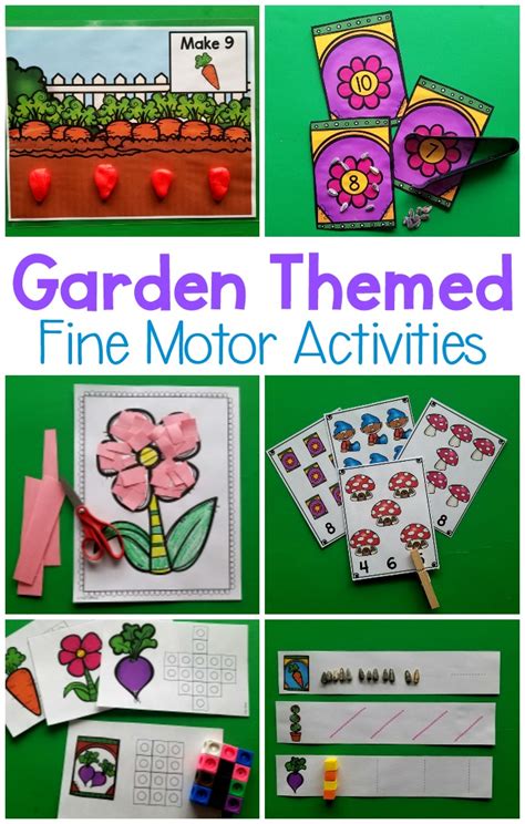 Garden Themed Fine Motor Activities - Pink Oatmeal