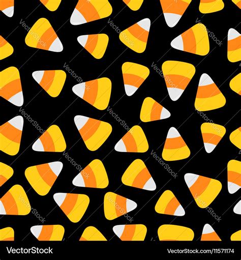 Candy corn happy halloween seamless pattern flat Vector Image