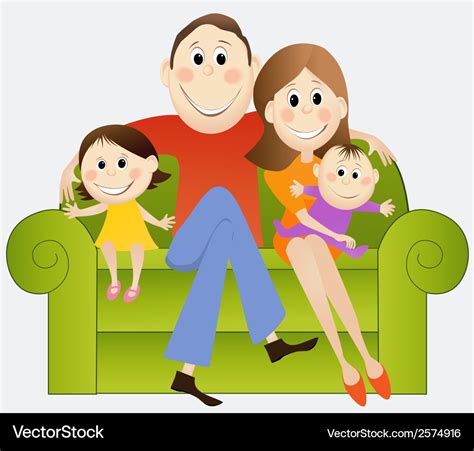 Cartoon happy family Royalty Free Vector Image