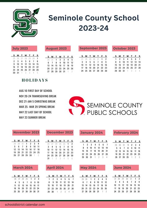 Seminole County Schools Calendar Holidays 2023-2024