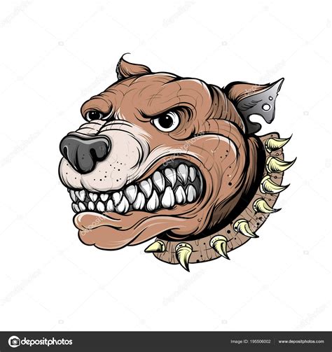 Angry Dog Growling Tattoo Design Vector Illustration Stock Vector Image ...