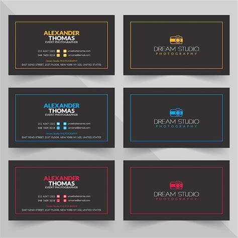 Premium PSD | Business cards in various colors