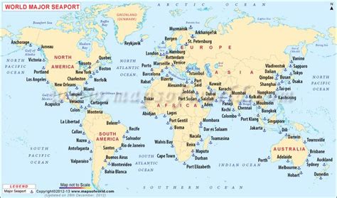 World Sea Ports Map | Sea map, Sea port, World geography map