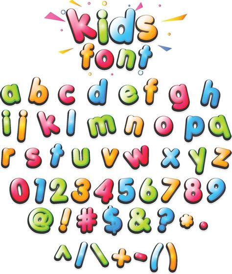 Kids colourful fonts small 11972418 Vector Art at Vecteezy