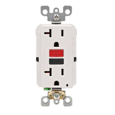 Leviton 20 Amp 125-Volt Duplex Self-Test GFCI Outlet, White-R12-GFNT2 ...