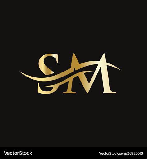 Sm logo monogram letter logo design letter Vector Image