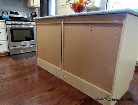 Simple & Cheap Kitchen Island Back Panel ~ Practical Whimsy Designs Diy Kitchen Budget, Simple ...