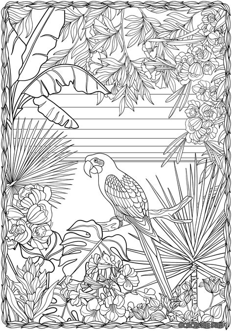 TROPICAL Coloring Poster for Kids and Adults in 2021 | Wild birds, Bird ...