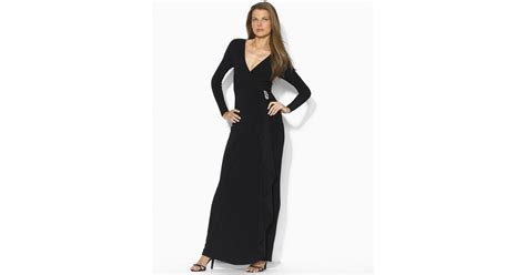 Lauren by Ralph Lauren Dress Long Evening Dress in Black - Lyst