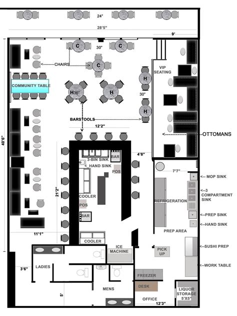 Restaurant & Lounge Floor Plan by Raymond Haldeman | Cafe floor plan, Restaurant floor plan ...