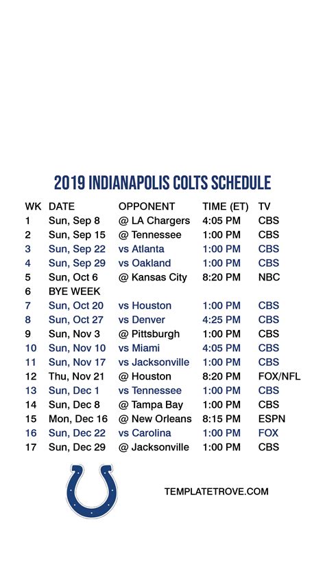 Printable Colts Schedule 2024 - Sula Merline