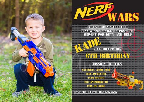 Nerf Invitation Nerf Gun Party Nerf Wars Nerf Birthday | Etsy