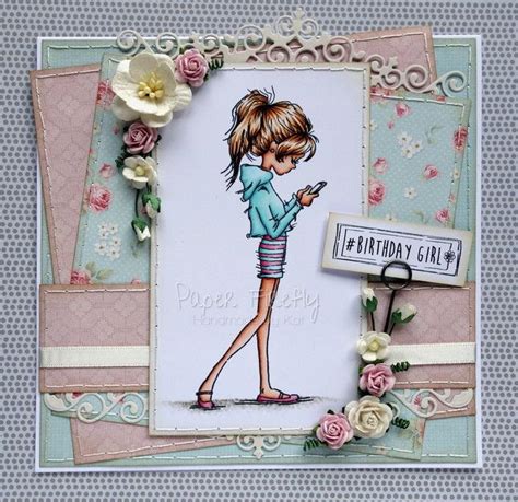 Girl texting birthday card | Girl birthday cards, Birthday card design, Handmade birthday cards