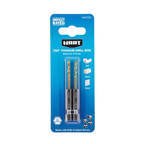 HART 2-Piece 7/64-inch Hex Shank Titanium Drill Bit Set - Walmart.com