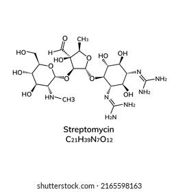 Streptomycin Structural Chemical Formula On White Stock Vector (Royalty Free) 2165598163 ...