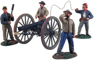 Civil War Toy Soldiers W Britain Confederate Artillery Set 10 Pounder 4 Man Crew