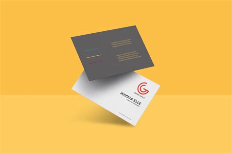 Free Floating Business Card Mockup PSD (6.57 MB) | Graphic Google | #free #photoshop … | Free ...