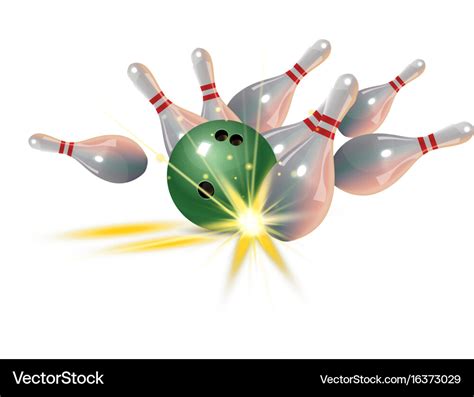 Realistic bowling strike concept on white Vector Image