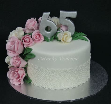 Roses And Lace 65Th Birthday Cake - CakeCentral.com