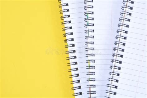 Yellow Spiral Paper Notepads Stock Image - Image of texture, lines: 79640289