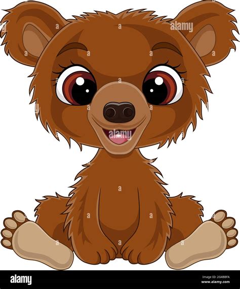 Cartoon funny baby bear sitting Stock Vector Image & Art - Alamy