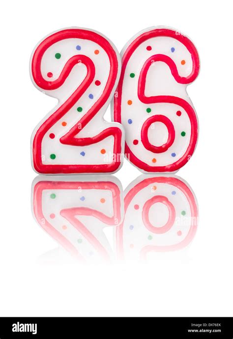 Red number 26 with reflection on a white background Stock Photo - Alamy