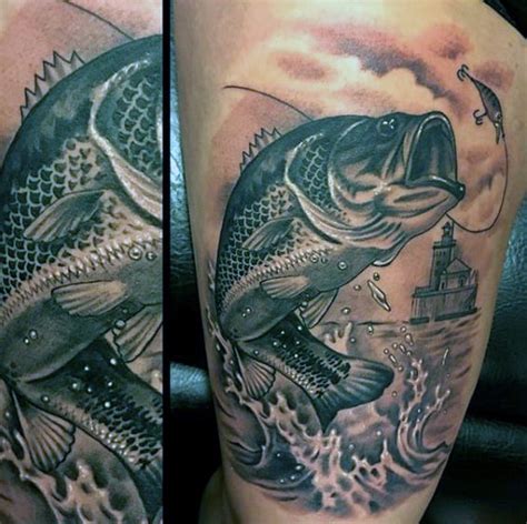 striped bass fishing tattoos - soulgettingoutofbodyart