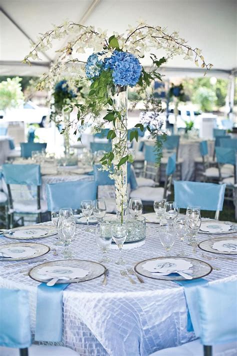 2601 | Brides of Oklahoma | Blue themed wedding, Wedding table decorations blue, Baby blue ...