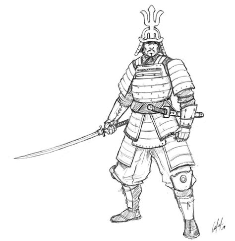 Learn To Draw A Samurai In 9 Easy Steps (With Pictures) - Improveyourdrawings.com | Warrior ...