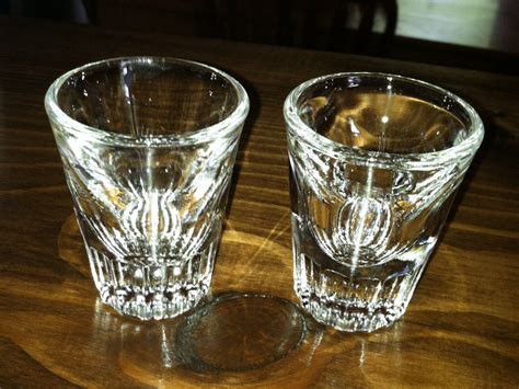 Set of 2 Vintage Clear Crystal Shot Glasses