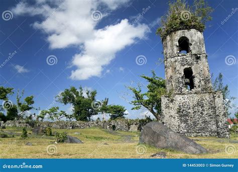 Cagsawa Church Ruins Mayon Volcano Philippines Stock Photos - Image ...