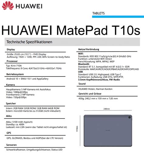 Huawei MatePad T10, T10s specs and renders leaked | NoypiGeeks