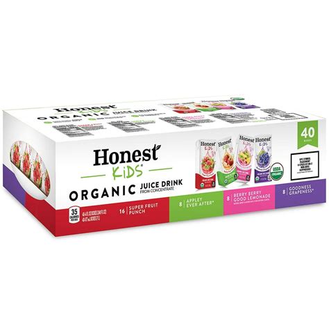 Honest Kids Organic Fruit Juice Drink Boxes, Assorted Flavors (6 oz ...