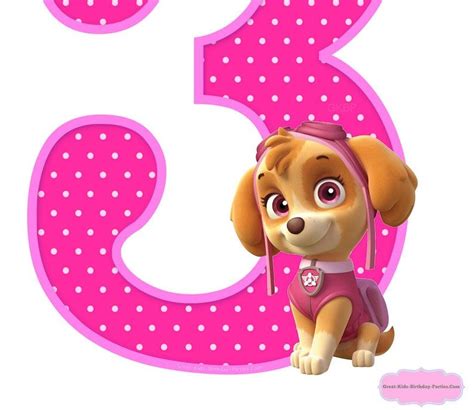 Paw Patrol Birthday Centerpiece Number 3 Paw Patrol Skye 4ED | Paw ...