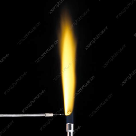 Sodium flame test - Stock Image - C024/3453 - Science Photo Library