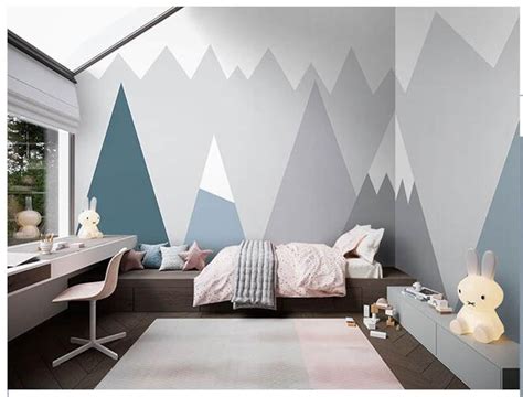 Geometric Mountains Geometric Wallpaper Wall Mural Modern - Etsy