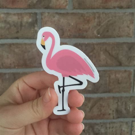 Die-Cut Pink Flamingo Sticker 3 tall sticker Waterproof | Etsy