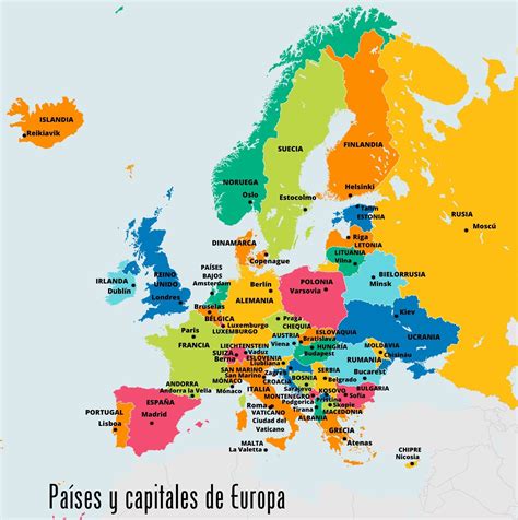 Mapa De Europa Paises Y Capitales