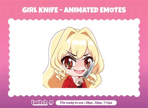 Knife Animated Emote for Twitch, Blonde Knife Emote - Etsy